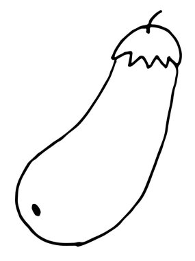 El yapımı patlıcan ikonu. Vektör rozeti sebzesi