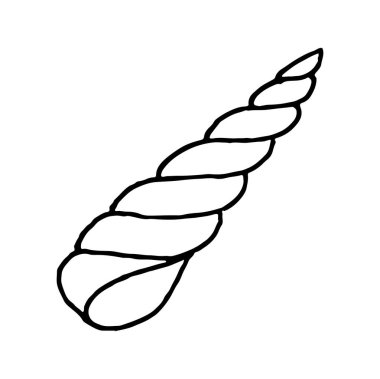 Vektör karalama el çizilmiş deniz kabuğu beyaz arkaplanda izole.