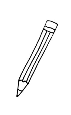 Çizgi film el çizimi karalama stilinde kalem vektörü.