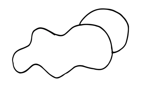 Schattig Maan Met Wolk Vector Doodle Hand Getekend Illustratie — Stockvector