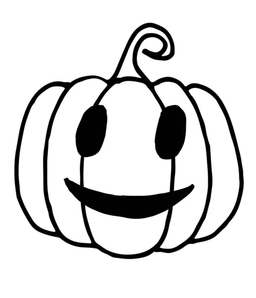 Halloween Pumpkin Doodle Une Illustration Vectorielle Dessinée Main Une Citrouille — Image vectorielle