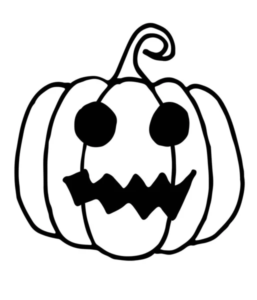 Halloween Pompoen Doodle Een Handgetekende Vector Doodle Illustratie Van Een — Stockvector