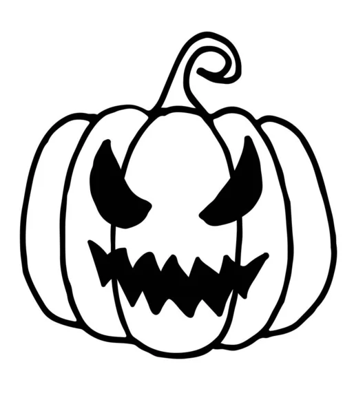 Halloween Pumpkin Doodle Une Illustration Vectorielle Dessinée Main Une Citrouille — Image vectorielle