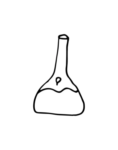 Vecteur Dessiné Main Flasque Contour Icône Doodle Illustration Croquis Flacons — Image vectorielle