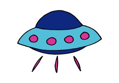El çizimi karalama vektörü çizimi Ufo Gizemi illüstrasyonu