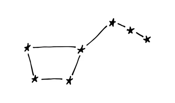 Ручной Рисунок Векторных Каракулей Иллюстрации Звездного Созвездия — стоковый вектор