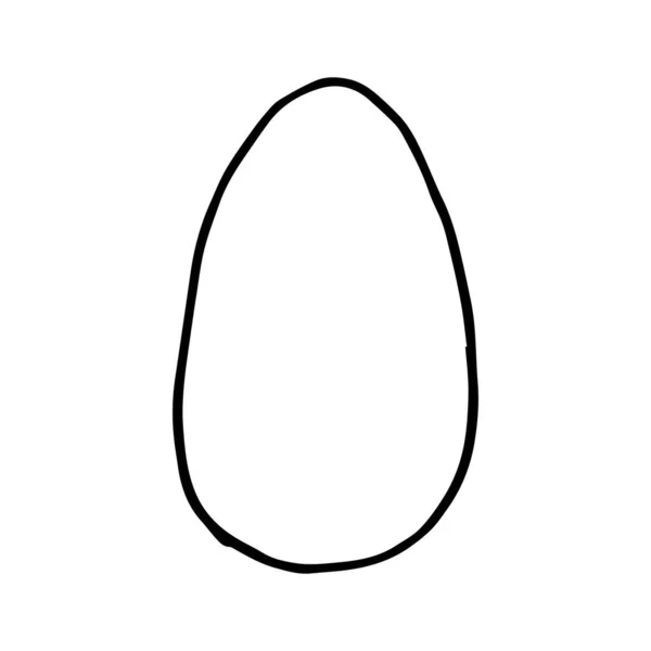 Ručně Kreslené Kreslené Jednoduché Velikonoční Vajíčko Velikonoce Doodle Vektorový Náčrt — Stockový vektor