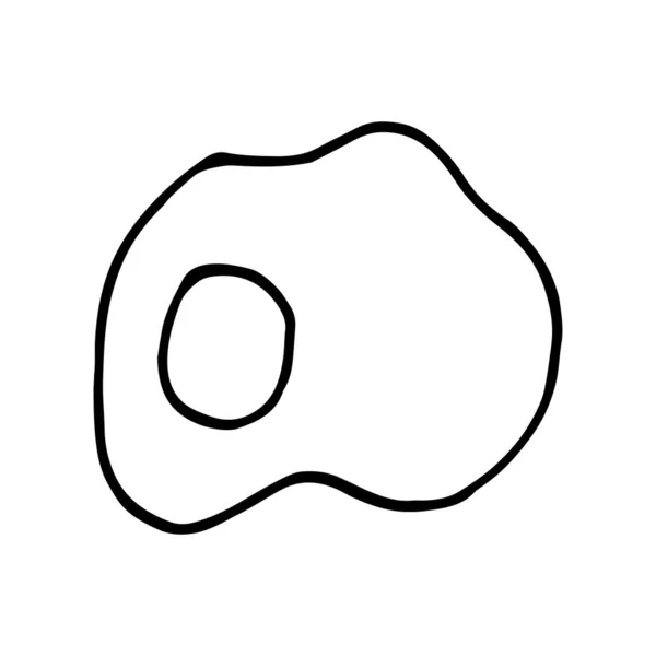 Vector Cartoon Doodle Hand Drawn Sketch Illustration Fried Egg — Stock Vector