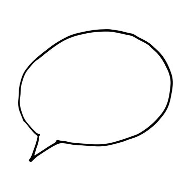 El çizimi konuşma balonu şekilleri. Beyaz arkaplanda el çizimi karalama vektör çizimi.