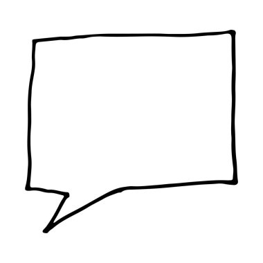 El çizimi konuşma balonu şekilleri. Beyaz arkaplanda el çizimi karalama vektör çizimi.