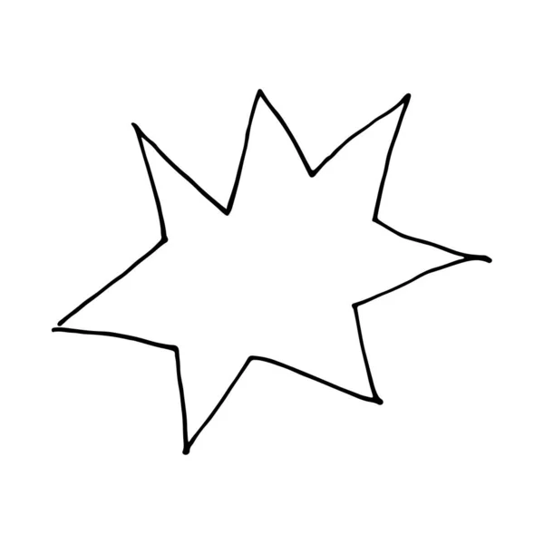 手のスピーチバブルの形を描いた 手描きの漫画のドアベクトルイラスト白の背景 — ストックベクタ