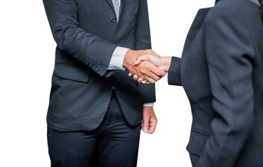 İş tokalaşması ve başarı ve amaç için takım çalışması. Kes ve yol