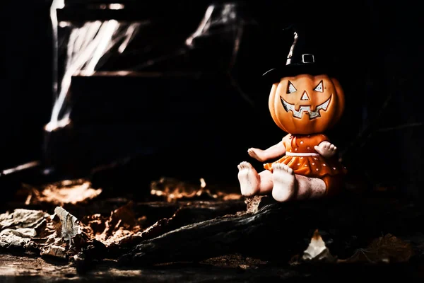 Mutlu Cadılar Bayramı Konsepti Sonbahar Sezonunda Şeker Şaka Geceleri Korkunç — Stok fotoğraf