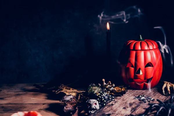 Gelukkig Halloween Concept Snoep Leven Het Najaar Eng Donker Symbool — Stockfoto