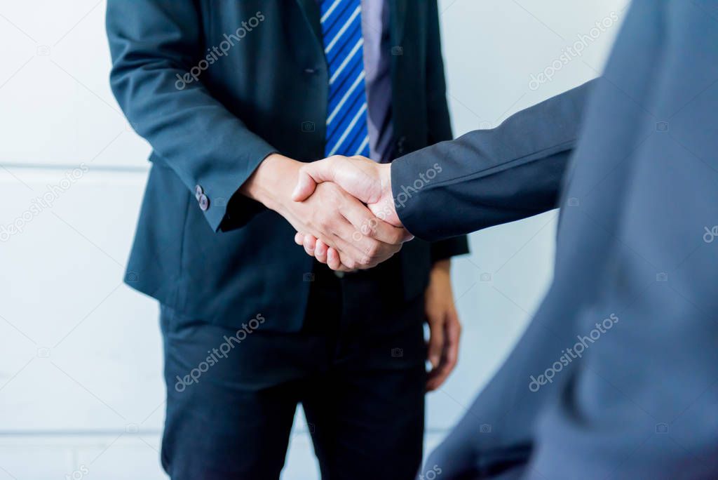 business handshake and teamwork for success and goal