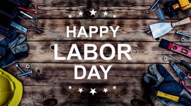 İşçi Bayramı konseptin ve geçmişin kutlu olsun. Mühendis ve işçi aletleri. Amerika ve Usa 'da resmi tatil.