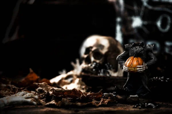 Щасливий Хеллоуїн Концепції Трюк Або Частування Осінній Сезон Страшний Темний — стокове фото