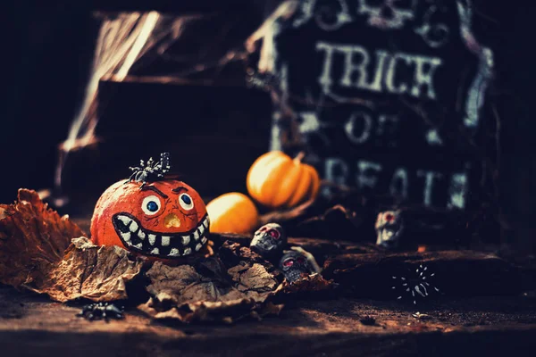 Wesołego Halloween Cukierek Lub Psikus Sezonie Jesiennym Straszny Ciemny Symbol — Zdjęcie stockowe