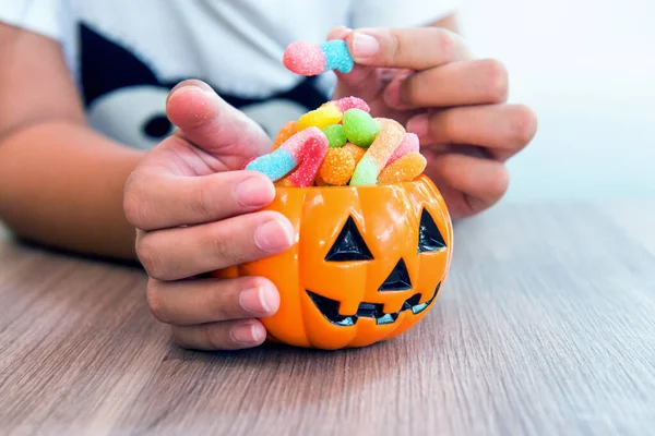Selamat Hari Halloween Permen Manis Untuk Anak Dan Pesta — Stok Foto