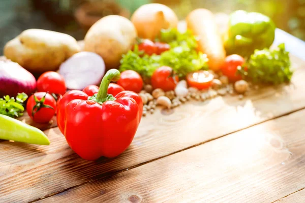 Verduras Orgánicas Frescas Para Ensalada Cocina Dieta Comida Saludable Otoño — Foto de Stock