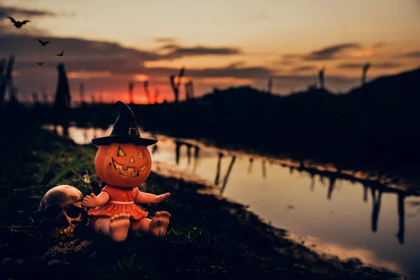 Gelukkig Halloween Concept Trick Traktatie Het Najaar — Stockfoto