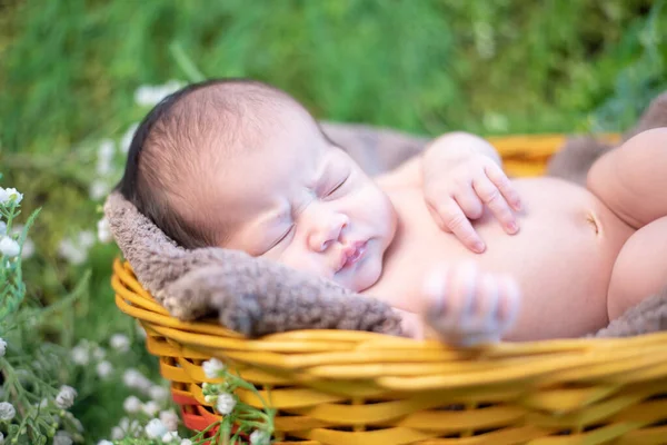 Asyalı Yeni Doğmuş Bebek Sevimli Çocuk Ebeveynin Küçük Çocuğu — Stok fotoğraf