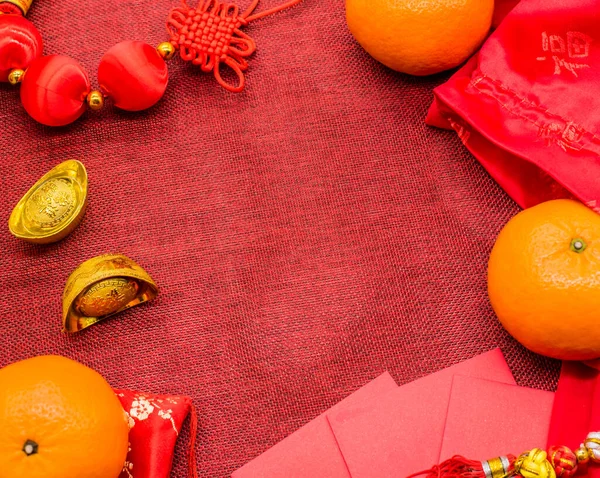 Chinese New Year, Oranges and China gold ingots, Traditional Asian style