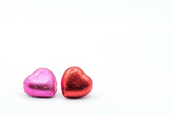 Valentinstag Und Süßester Tag Liebeskonzept Mit Herz Isoliert Auf Weißem — Stockfoto