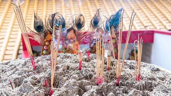 Palitos Incienso Para Rendir Homenaje Bendición Del Año Nuevo Chino — Foto de Stock