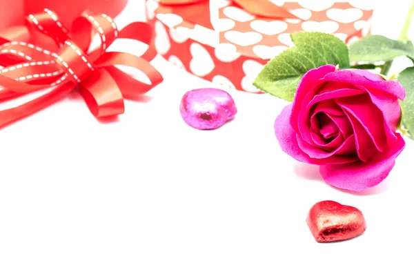 Bloeiende Roos Bloem Voor Valentijnsdag Achtergrond — Stockfoto