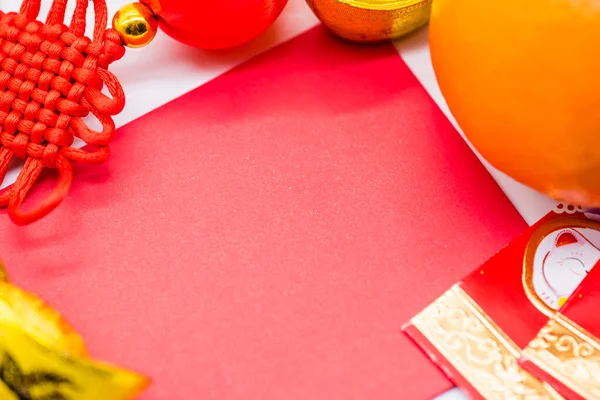 Año Nuevo Chino Naranjas Lingotes Oro China Estilo Tradicional Asiático — Foto de Stock
