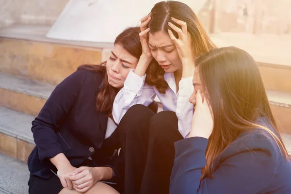 Les Femmes Affaires Échouent Essayent Font Pression Échouent Dans Leur — Photo