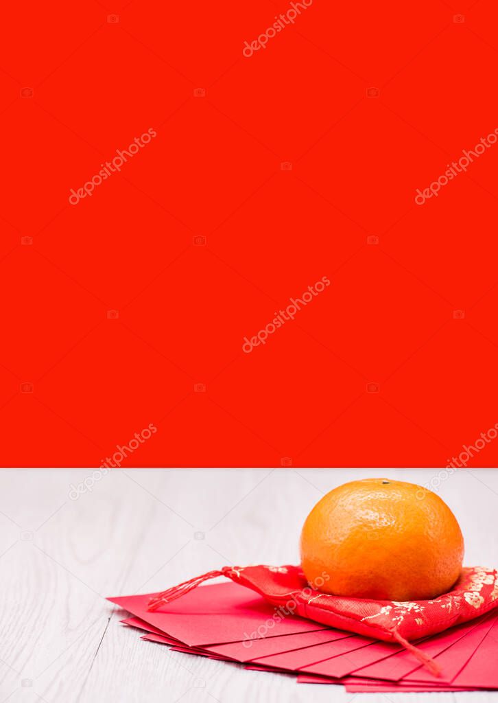 Chinese New Year, Oranges and China gold ingots, Traditional Asian style