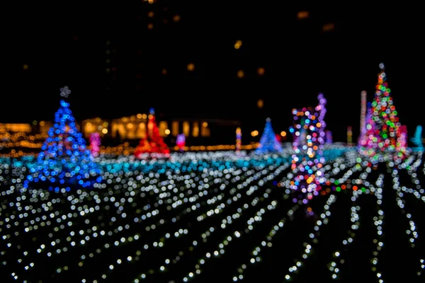 Weihnachten Lichtdekoration Und Abstrakte Bokeh Verschwimmen Hintergrund — Stockfoto