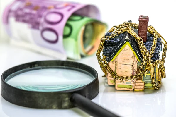 Huis Euro Geld Concept Kopen Huren — Stockfoto