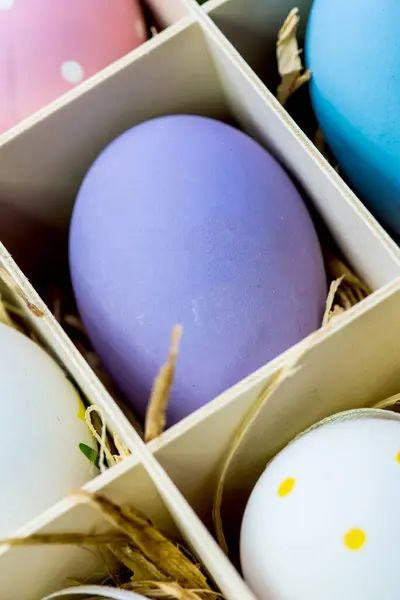 Close Shot Easter Eggs Easter Celebration Concept Background — Stock Photo, Image