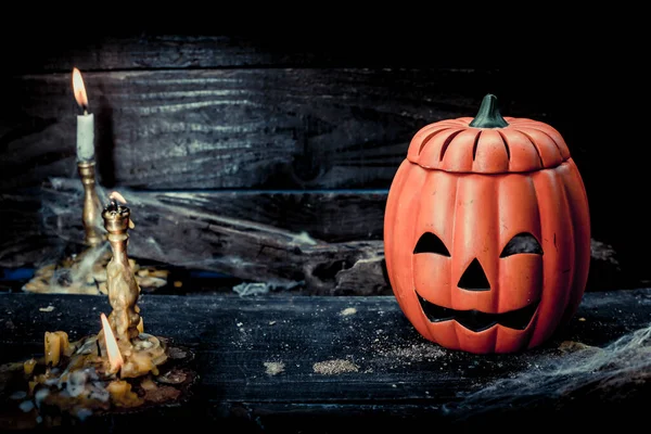 Close Shot Van Halloween Pompoen Voor Achtergrond — Stockfoto