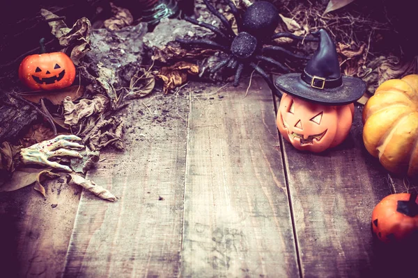 Fijne Halloween Met Pompoen Truc Traktatie Het Najaar Eng Boo — Stockfoto