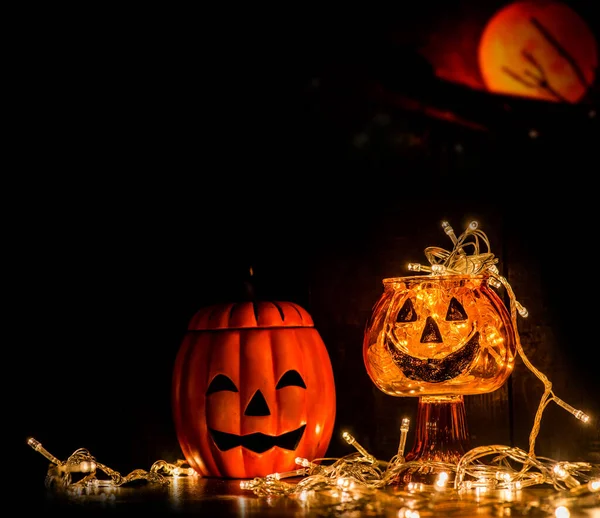 Halloween Feest Decoratie Donkere Nacht — Stockfoto