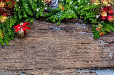 Yeni yıl kompozisyonu ve arka plan için Noel kutlaması konsepti