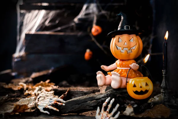 Wesołego Halloween Cukierek Lub Psikus Sezonie Jesiennym Straszny Boo Symbol — Zdjęcie stockowe