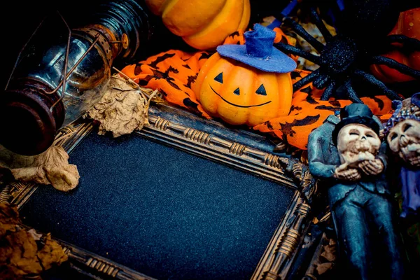 Halloween Pompoen Met Frame — Stockfoto
