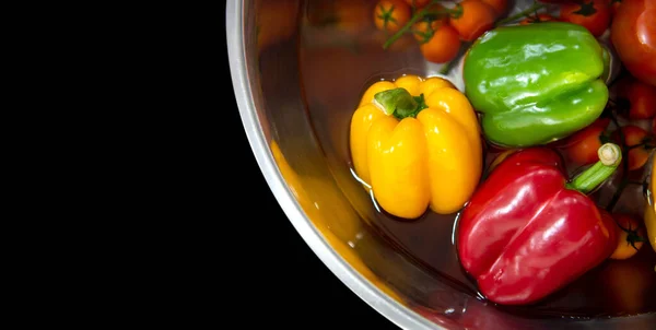 Tiro Colorido Legumes Orgânicos Frescos Para Cozinhar Alimentos Dietéticos Colheita — Fotografia de Stock