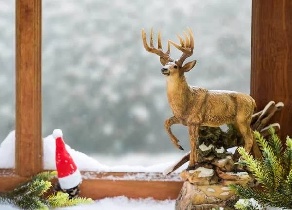 Vrolijk Kerstfeest Gelukkig Nieuwjaar Decoraties Voor Vakantie Achtergrond — Stockfoto