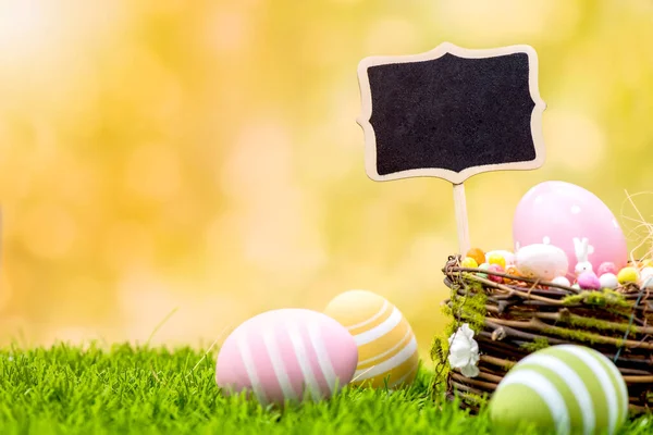 Primer Plano Huevos Pascua Para Celebración Pascua Concepto Fondo —  Fotos de Stock