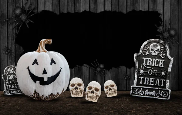 Labu Halloween Dengan Latar Belakang Dan Ruang Fotokopi — Stok Foto