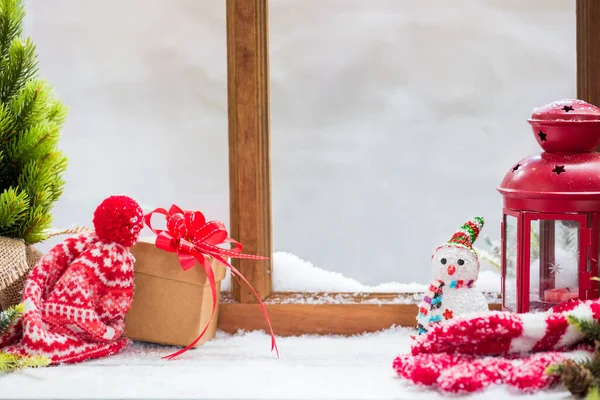 Latar Belakang Natal Dan Tahun Baru Liburan Musim Dingin Dengan — Stok Foto