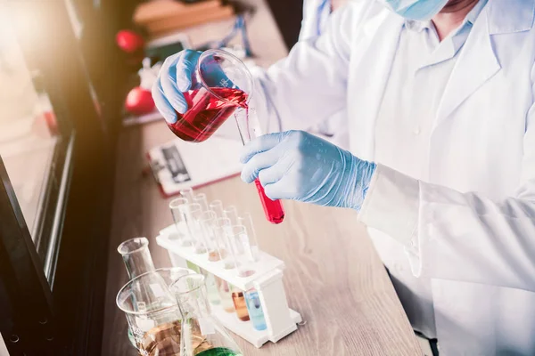 Científico Que Trabaja Ciencia Química Para Salud Investigaciones Médicas Para — Foto de Stock