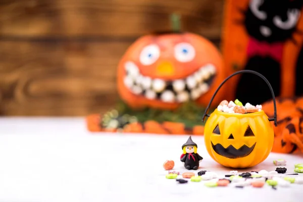 Happy Halloween Candy Pumpkin Party Trick Treat Autumn Season — Stock Photo, Image