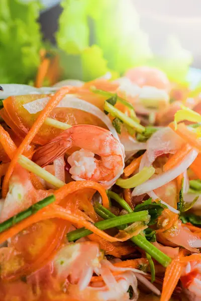 Hot Spicy Salad Prawn Shrimp — Stock Photo, Image